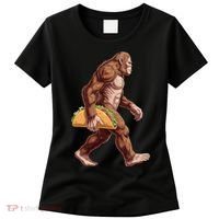 Bigfoot Carrying Taco Funny Cinco De Mayo Sasquatch Women's T-Shirt thumb 0