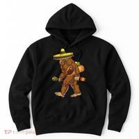 Bigfoot Carrying Taco El Squatcho Beer Pacho Sombrero Lover Hoodie thumb 0