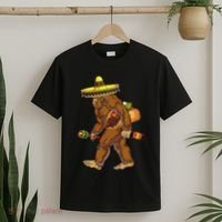 Bigfoot Carrying Taco El Squatcho Beer Pacho Sombrero Lover T-Shirt thumb 2