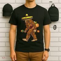 Bigfoot Carrying Taco El Squatcho Beer Pacho Sombrero Lover T-Shirt thumb 6
