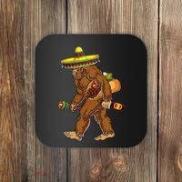 Bigfoot Carrying Taco El Squatcho Beer Pacho Sombrero Lover Coaster thumb 0