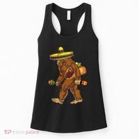 Bigfoot Carrying Taco El Squatcho Beer Pacho Sombrero Lover Women's Tank Top thumb 0