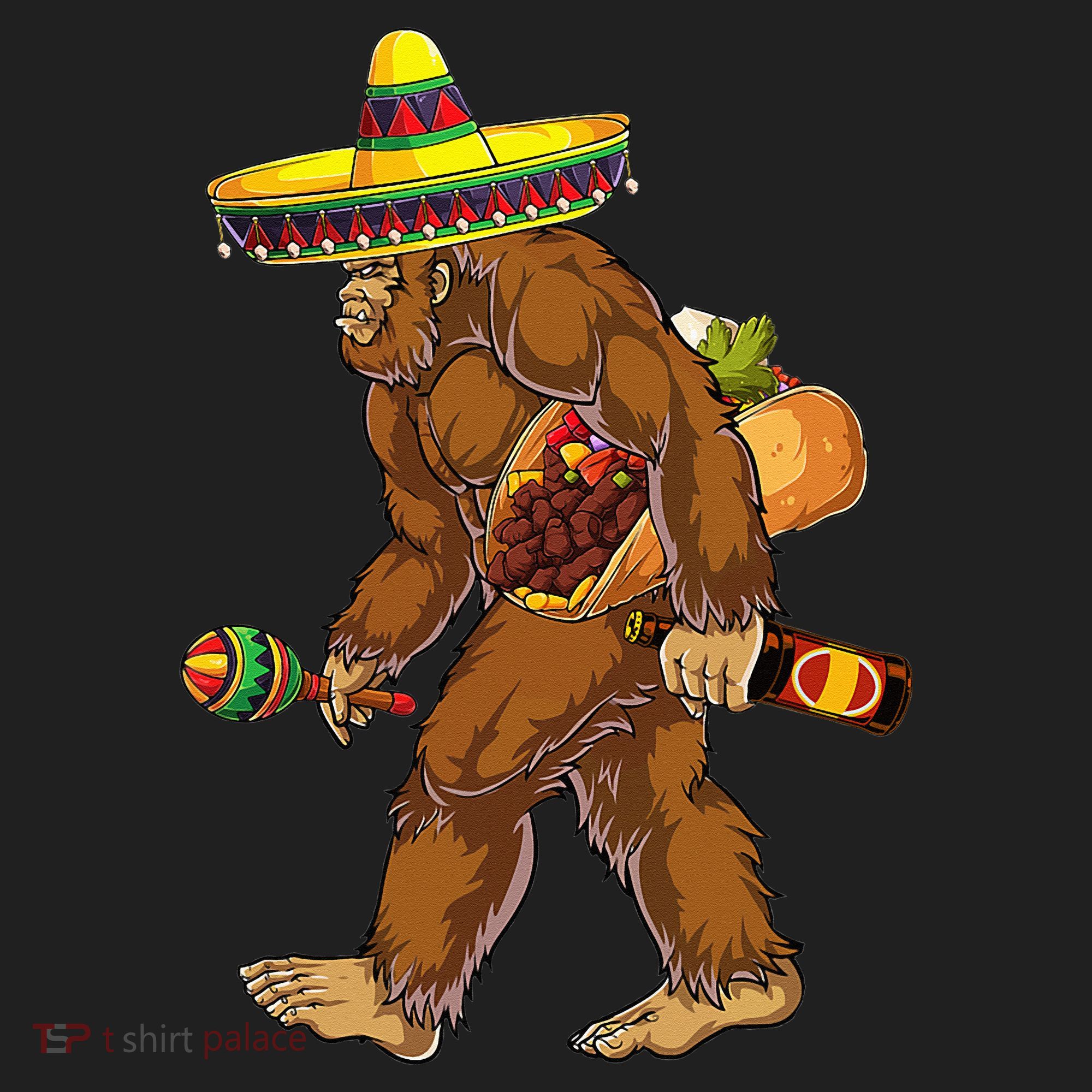 Bigfoot Carrying Taco El Squatcho Beer Pacho Sombrero Lover Hat