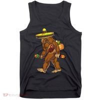 Bigfoot Carrying Taco El Squatcho Beer Pacho Sombrero Lover Tank Top thumb 0