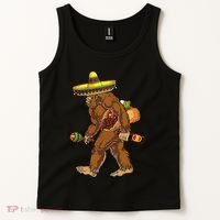 Bigfoot Carrying Taco El Squatcho Beer Pacho Sombrero Lover Tank Top thumb 2