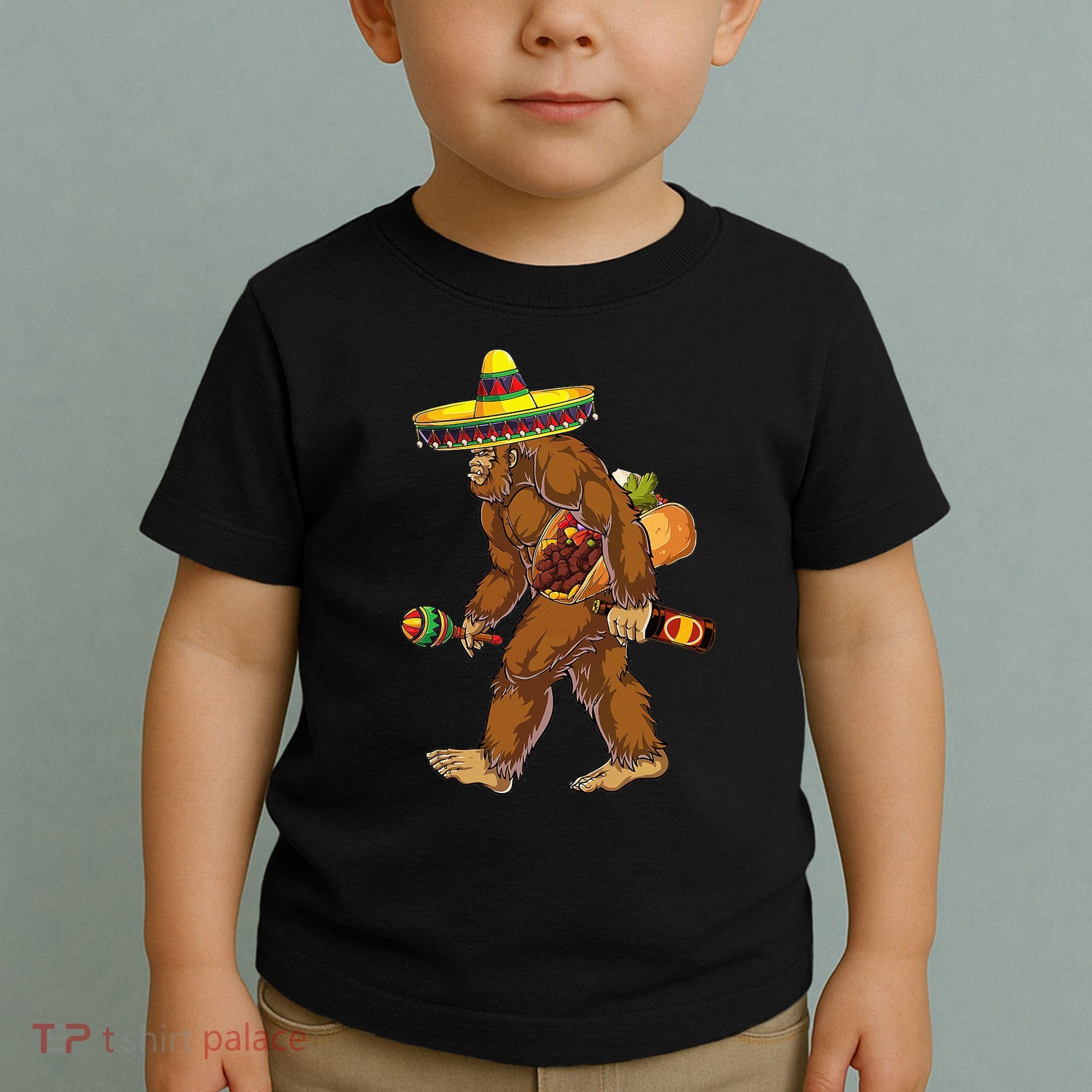 Bigfoot Carrying Taco El Squatcho Beer Pacho Sombrero Lover Toddler T-Shirt