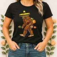 Bigfoot Carrying Taco El Squatcho Beer Pacho Sombrero Lover Women's T-Shirt thumb 2