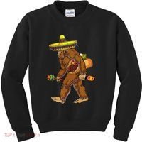 Bigfoot Carrying Taco El Squatcho Beer Pacho Sombrero Lover Kids Sweatshirt thumb 0
