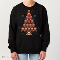 Basketball Christmas Tree Lights Santa Hat Basketball Xmas Gift Women's Sweatshirt thumb 0
