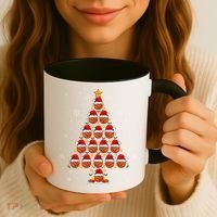 Basketball Christmas Tree Lights Santa Hat Basketball Xmas Gift Coffee Mug thumb 3