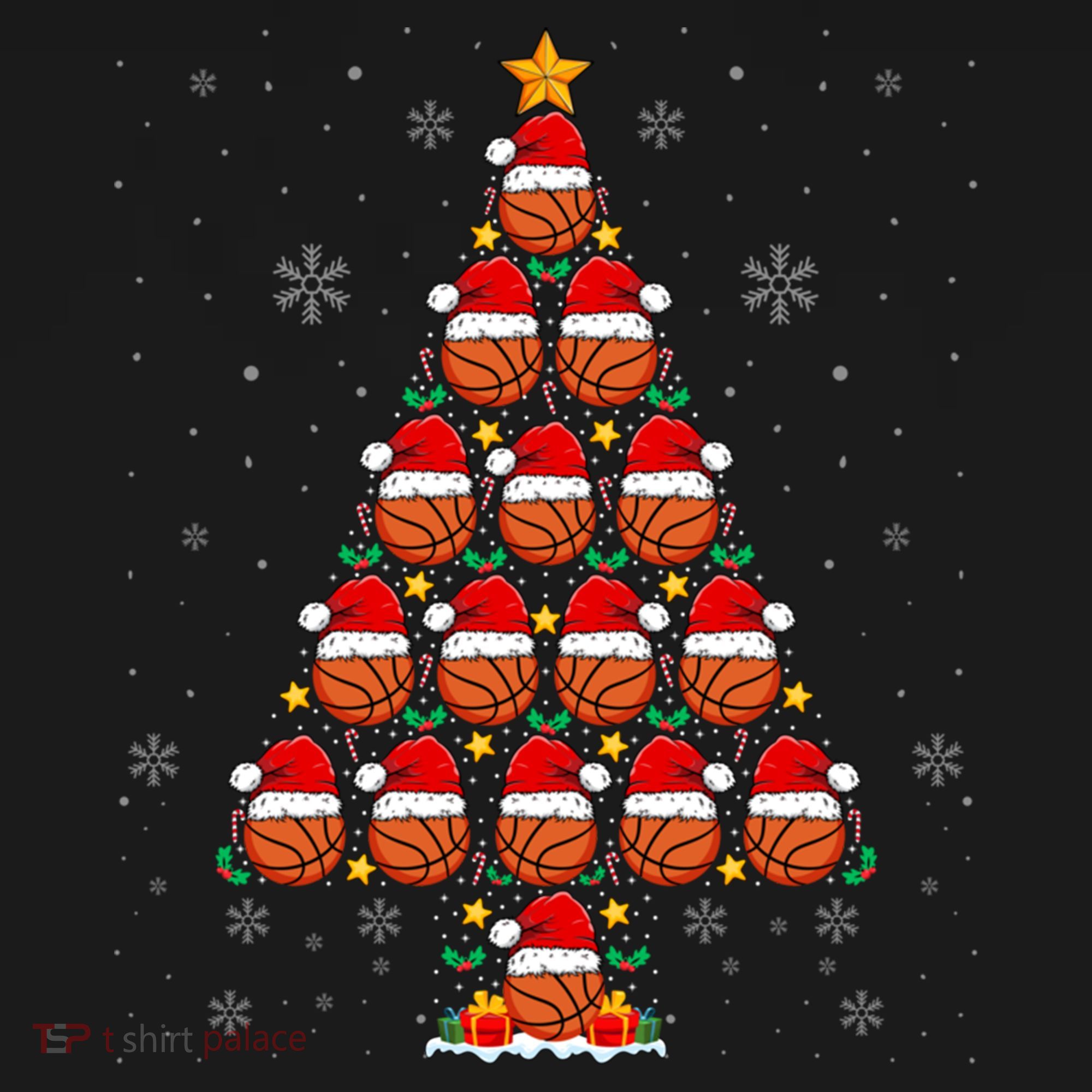 Basketball Christmas Tree Lights Santa Hat Basketball Xmas Gift Women's Hoodie