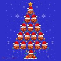 Basketball Christmas Tree Lights Santa Hat Basketball Xmas Gift Button thumb 1
