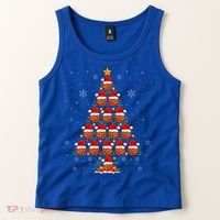 Basketball Christmas Tree Lights Santa Hat Basketball Xmas Gift Tank Top thumb 2