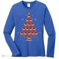 Basketball Christmas Tree Lights Santa Hat Basketball Xmas Gift Women's Long Sleeve Shirt thumb 0