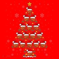Basketball Christmas Tree Lights Santa Hat Basketball Xmas Gift Santa Hat thumb 1