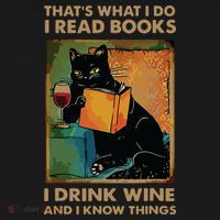 Black Cat Thats What I Do I Read Books I Drink Wine Women's Hoodie thumb 2