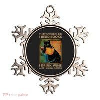 Black Cat Thats What I Do I Read Books I Drink Wine Ornament thumb 0