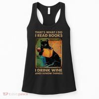Black Cat Thats What I Do I Read Books I Drink Wine Women's Tank Top thumb 0
