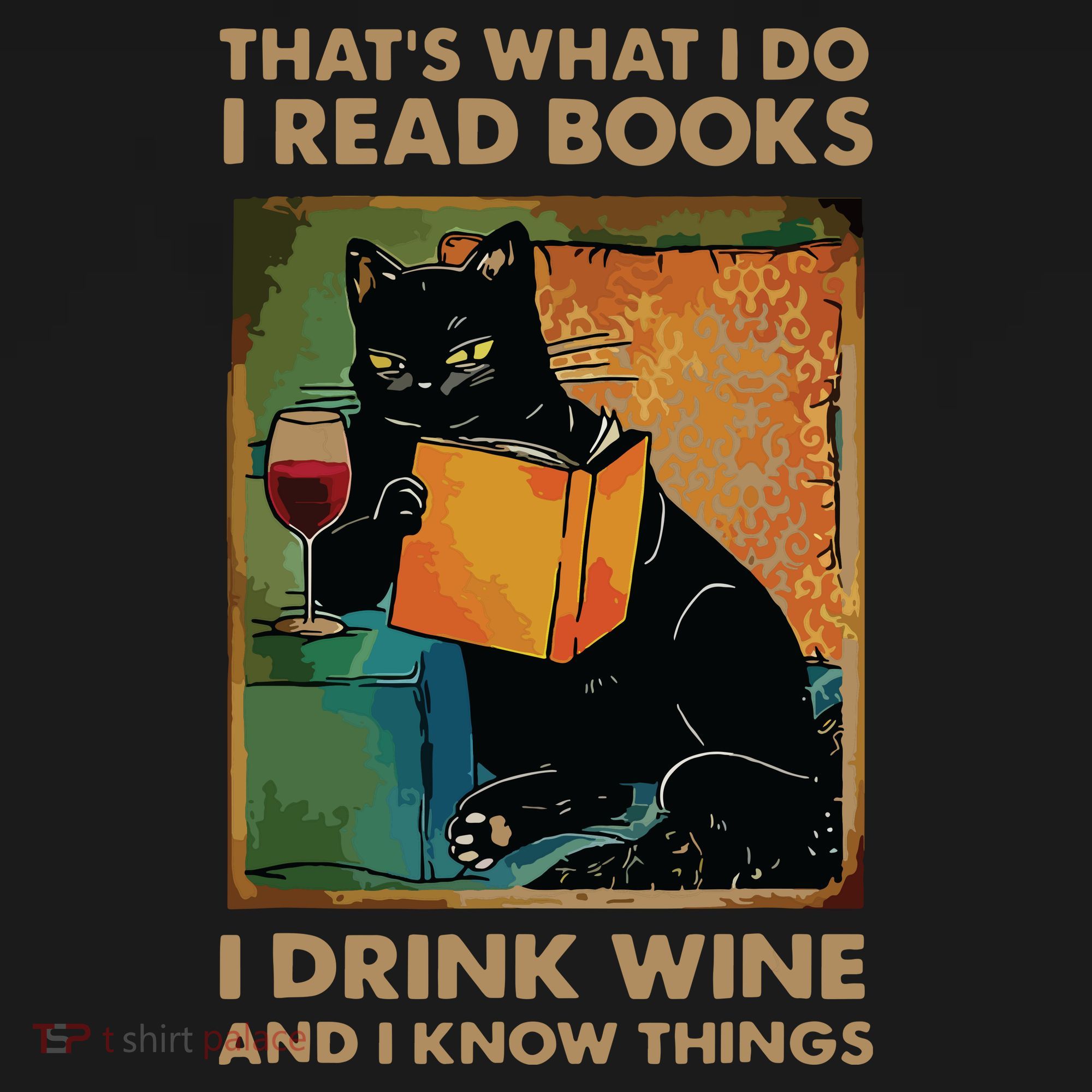 Black Cat Thats What I Do I Read Books I Drink Wine Women's Tank Top