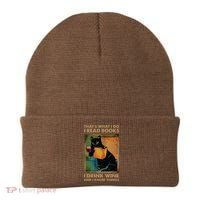 Black Cat Thats What I Do I Read Books I Drink Wine Beanie thumb 0