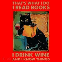 Black Cat Thats What I Do I Read Books I Drink Wine Santa Hat thumb 1