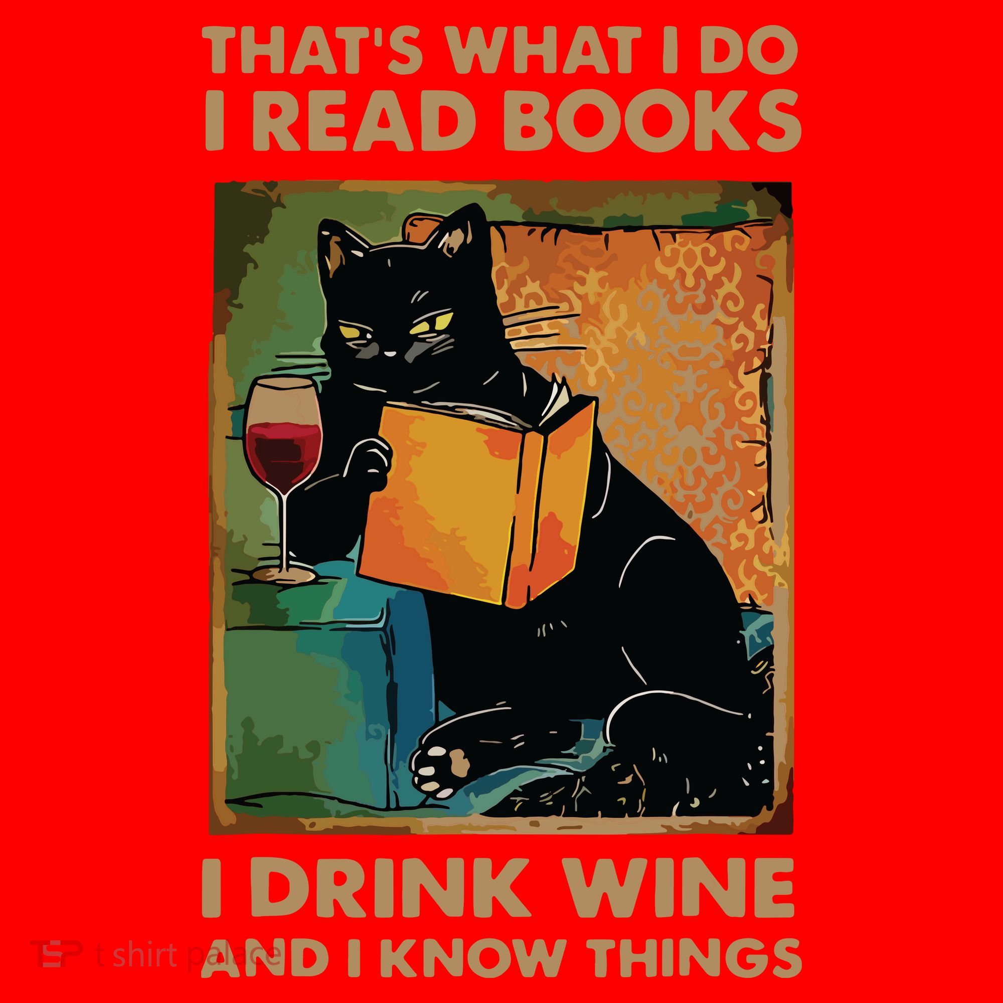 Black Cat Thats What I Do I Read Books I Drink Wine Santa Hat