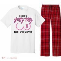 Breast Cancer Tees I Have A Shitty Titty But I Will Survive Pajama Set thumb 0
