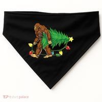 Bigfoot Christmas Tree Lights Xmas Boys Sasquatch Lovers USA-Made Doggie Bandana thumb 0
