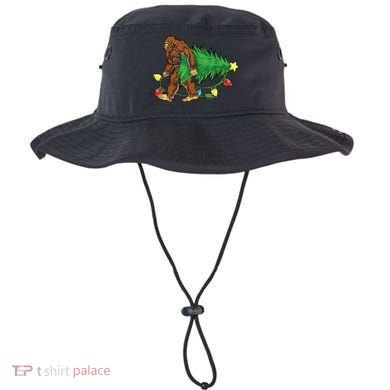 Bigfoot Christmas Tree Lights Xmas Boys Sasquatch Lovers Bucket Hat