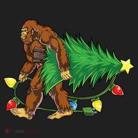Bigfoot Christmas Tree Lights Xmas Boys Sasquatch Lovers Beanie thumb 2