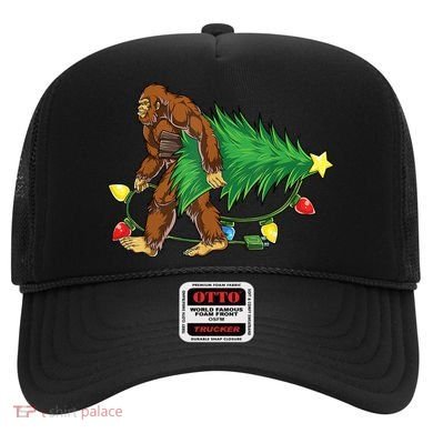 Bigfoot Christmas Tree Lights Xmas Boys Sasquatch Lovers Hat