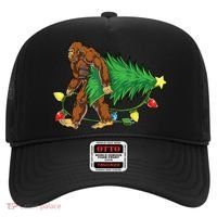 Bigfoot Christmas Tree Lights Xmas Boys Sasquatch Lovers Hat thumb 0