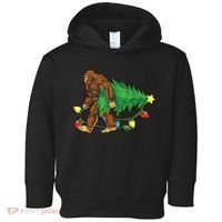 Bigfoot Christmas Tree Lights Xmas Boys Sasquatch Lovers Toddler Hoodie thumb 0