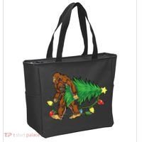 Bigfoot Christmas Tree Lights Xmas Boys Sasquatch Lovers Tote Bag thumb 2