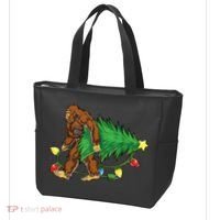 Bigfoot Christmas Tree Lights Xmas Boys Sasquatch Lovers Tote Bag thumb 3