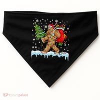 Bigfoot Christmas Tree Lights Xmas Sasquatch Lovers USA-Made Doggie Bandana thumb 0