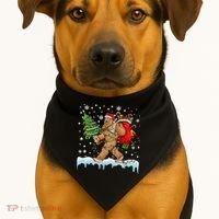 Bigfoot Christmas Tree Lights Xmas Sasquatch Lovers USA-Made Doggie Bandana thumb 1