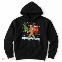 Bigfoot Christmas Tree Lights Xmas Sasquatch Lovers Hoodie thumb 0
