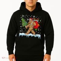 Bigfoot Christmas Tree Lights Xmas Sasquatch Lovers Hoodie thumb 2