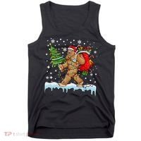 Bigfoot Christmas Tree Lights Xmas Sasquatch Lovers Tank Top thumb 0
