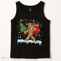 Bigfoot Christmas Tree Lights Xmas Sasquatch Lovers Tank Top thumb 2