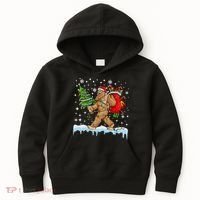 Bigfoot Christmas Tree Lights Xmas Sasquatch Lovers Kids Hoodie thumb 0