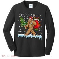 Bigfoot Christmas Tree Lights Xmas Sasquatch Lovers Kids Long Sleeve Shirt thumb 0
