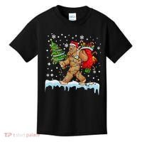 Bigfoot Christmas Tree Lights Xmas Sasquatch Lovers Kids T-Shirt thumb 0