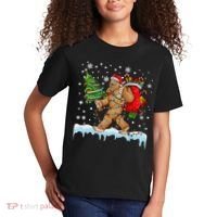 Bigfoot Christmas Tree Lights Xmas Sasquatch Lovers Kids T-Shirt thumb 2