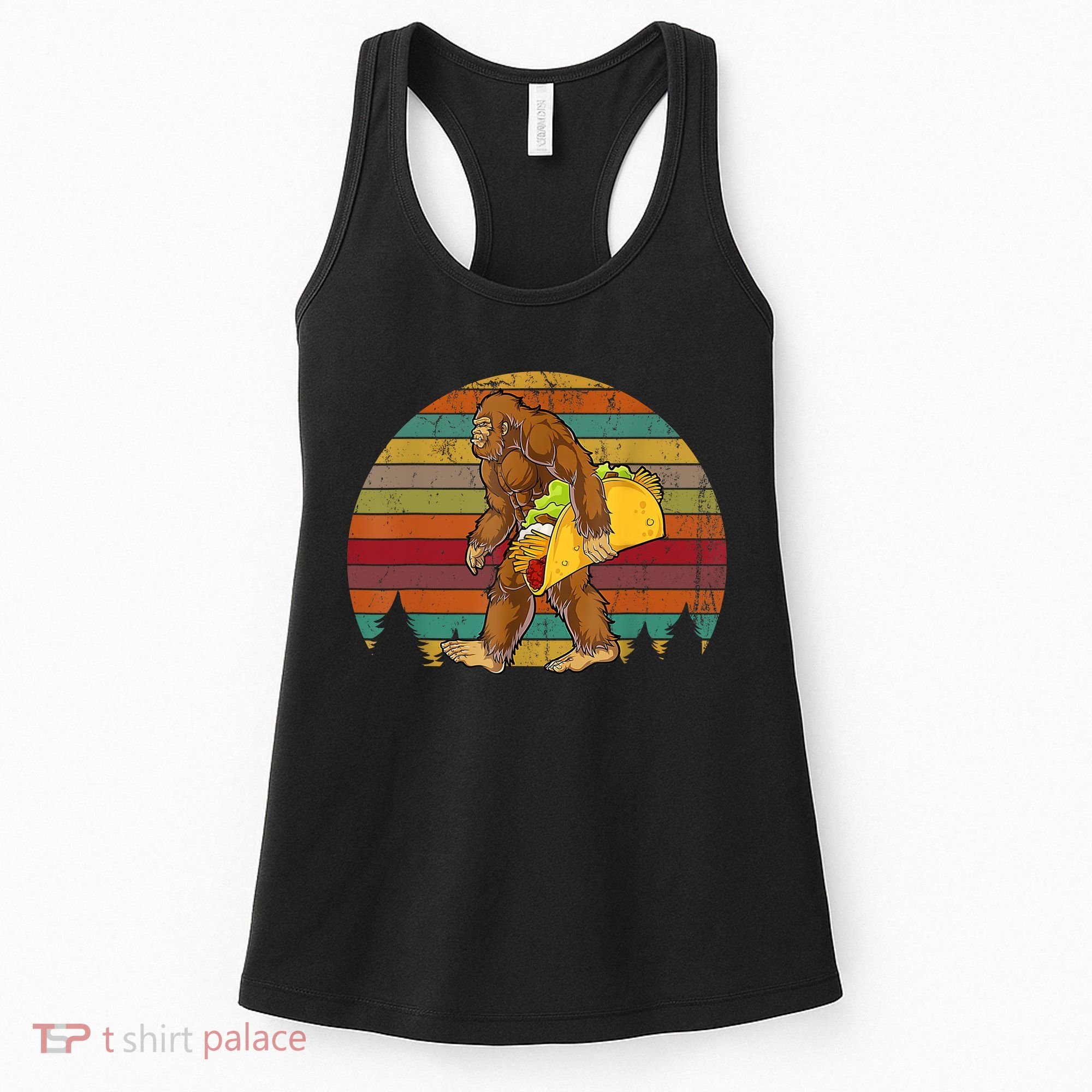 Bigfoot Carrying Taco Funny Cinco De Mayo Boy Men Sasquatch Women's Tank Top