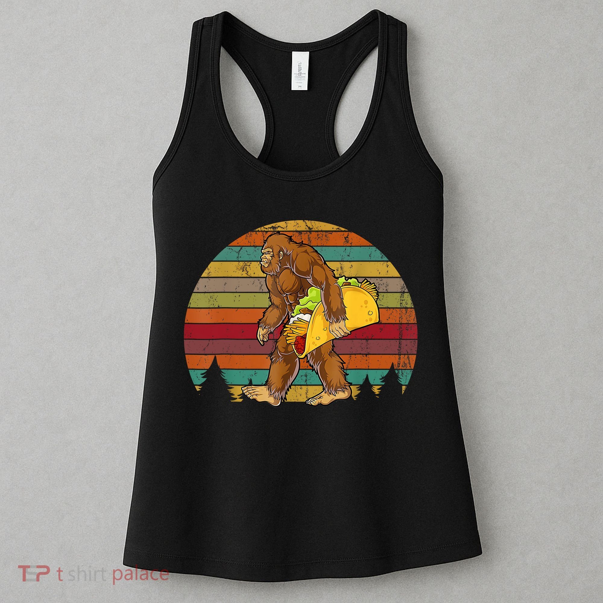 Bigfoot Carrying Taco Funny Cinco De Mayo Boy Men Sasquatch Women's Tank Top