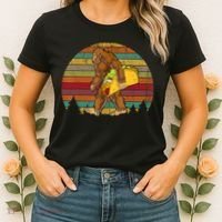 Bigfoot Carrying Taco Funny Cinco De Mayo Boy Men Sasquatch Women's T-Shirt thumb 2