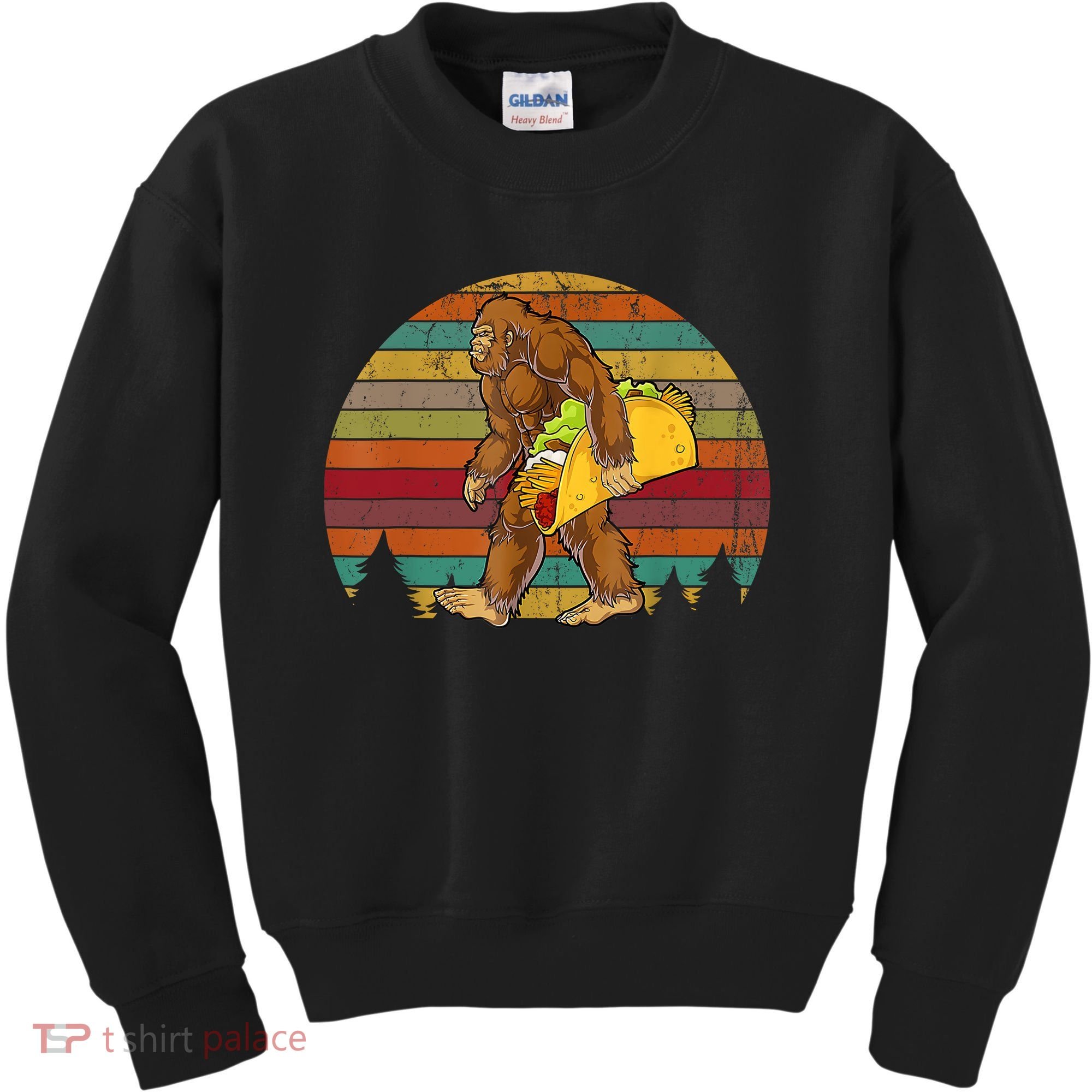 Bigfoot Carrying Taco Funny Cinco De Mayo Boy Men Sasquatch Kids Sweatshirt