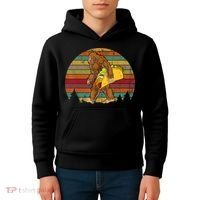Bigfoot Carrying Taco Funny Cinco De Mayo Boy Men Sasquatch Kids Hoodie thumb 4